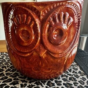 Rustic Owl Ceramic Planter Studio Pottery